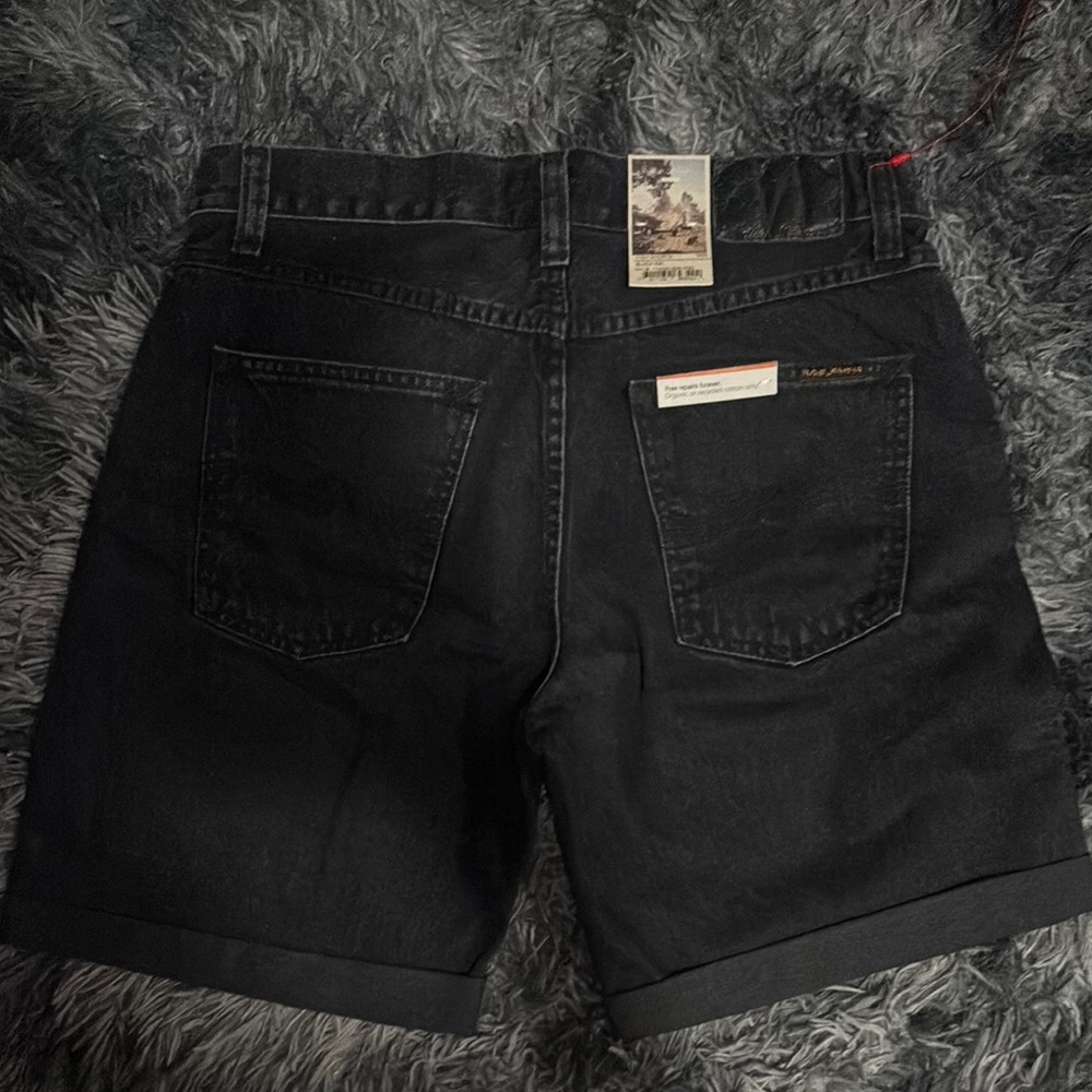 Nudie Jeans Black Jean Shorts Classic Fit - Picture 2 of 2
